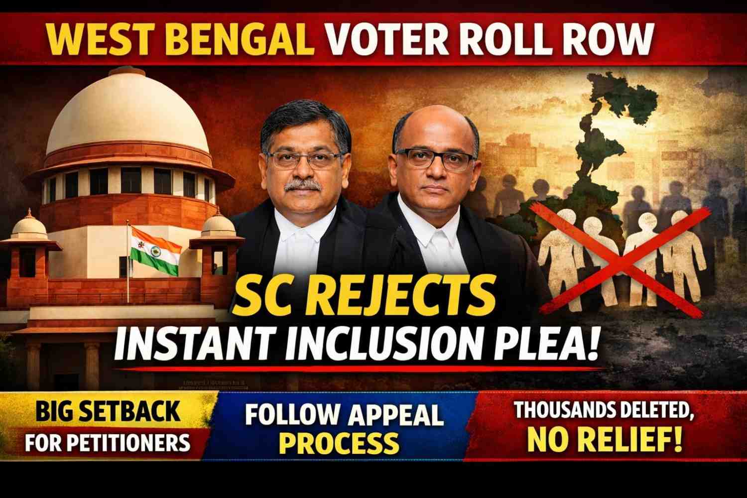 Supreme Court Denies Interim Relief For Deleted Voters In West Bengal
