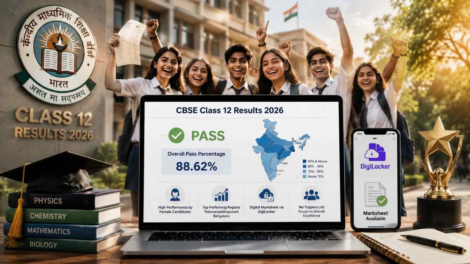 CBSE Class 12 Results 2026 Declared: Pass Percentage and Key Highlights