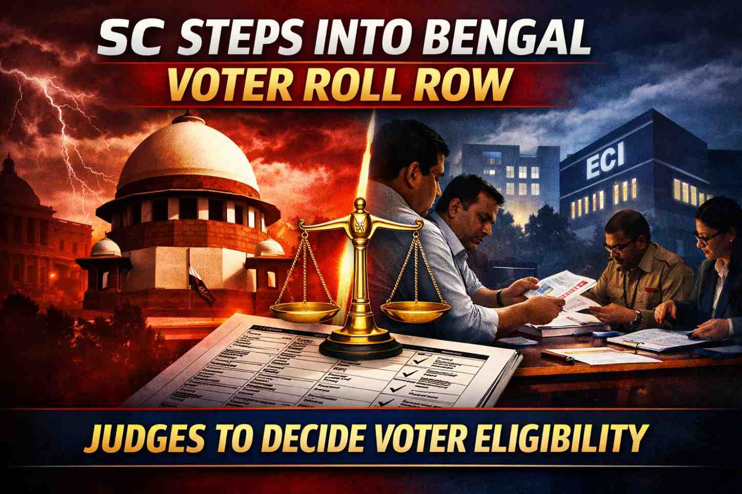 SC Steps In: Judicial Officers To Oversee Bengal Voter Roll Revision Amid ECI–State Clash