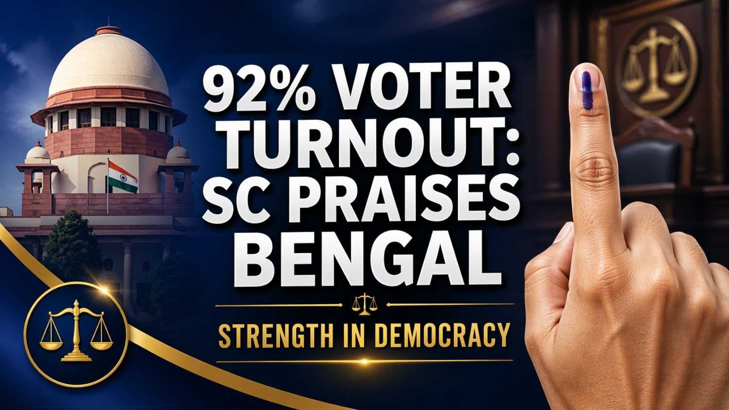 "Strength Lies in Democracy": Supreme Court Lauds 92% Voter Turnout and Peace in West Bengal Assembly Elections