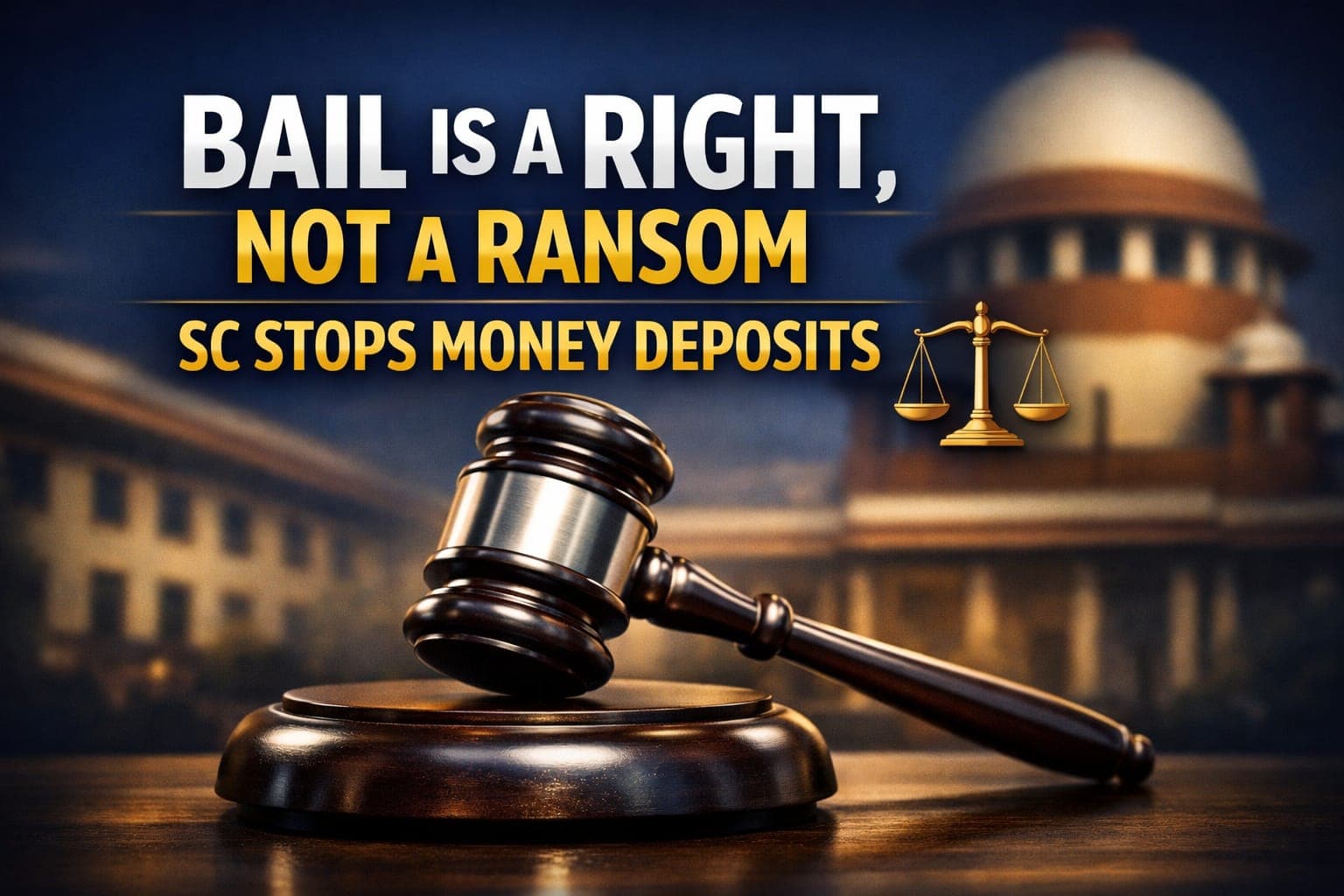 Bail is a Right, Not a Ransom: Supreme Court Warns Against Linking Liberty to Money Deposits