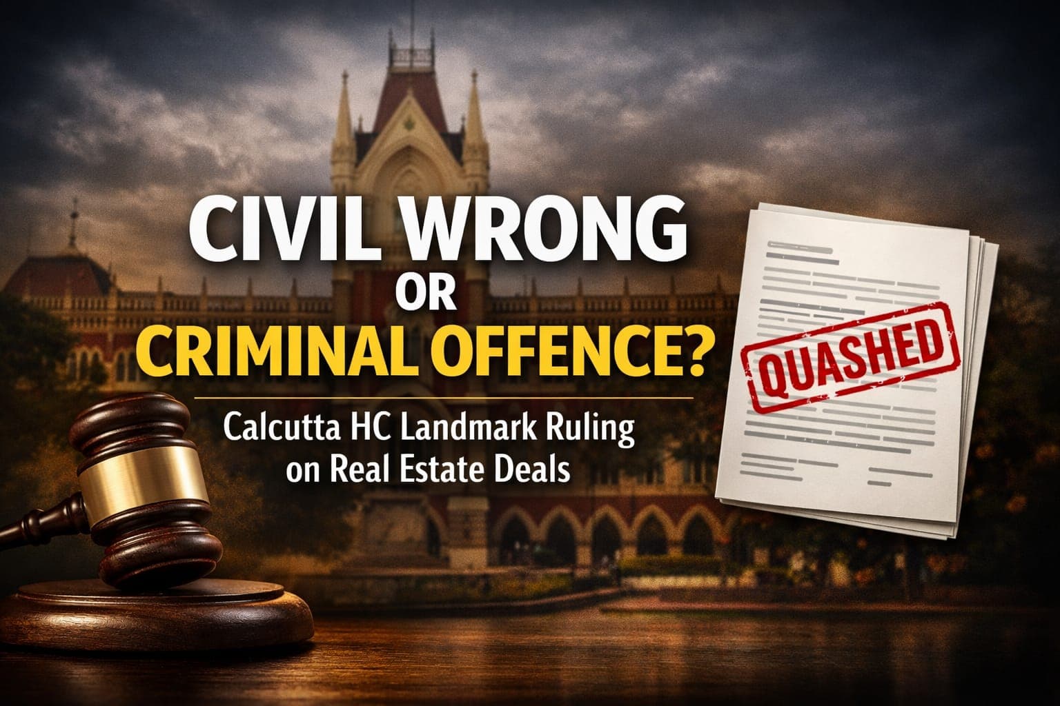 Failure of Joint Real Estate Deal is a Civil Wrong, Not a Criminal Offence: Calcutta High Court Quashes FIR Against Landowners