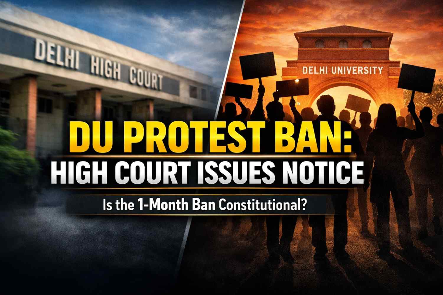 Right to Dissent or Campus Discipline? Delhi High Court Issues Notice on One-Month Ban on Protests at Delhi University