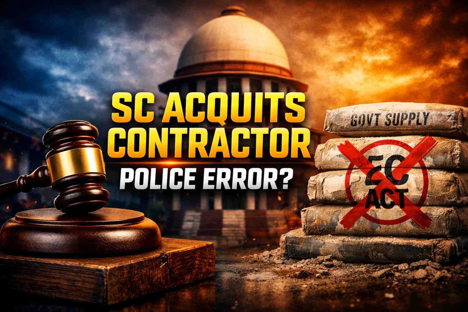 Investigative Lapses: Supreme Court Acquits Contractor in 30-Year-Old 'Decontrolled' Cement Stockpiling Case