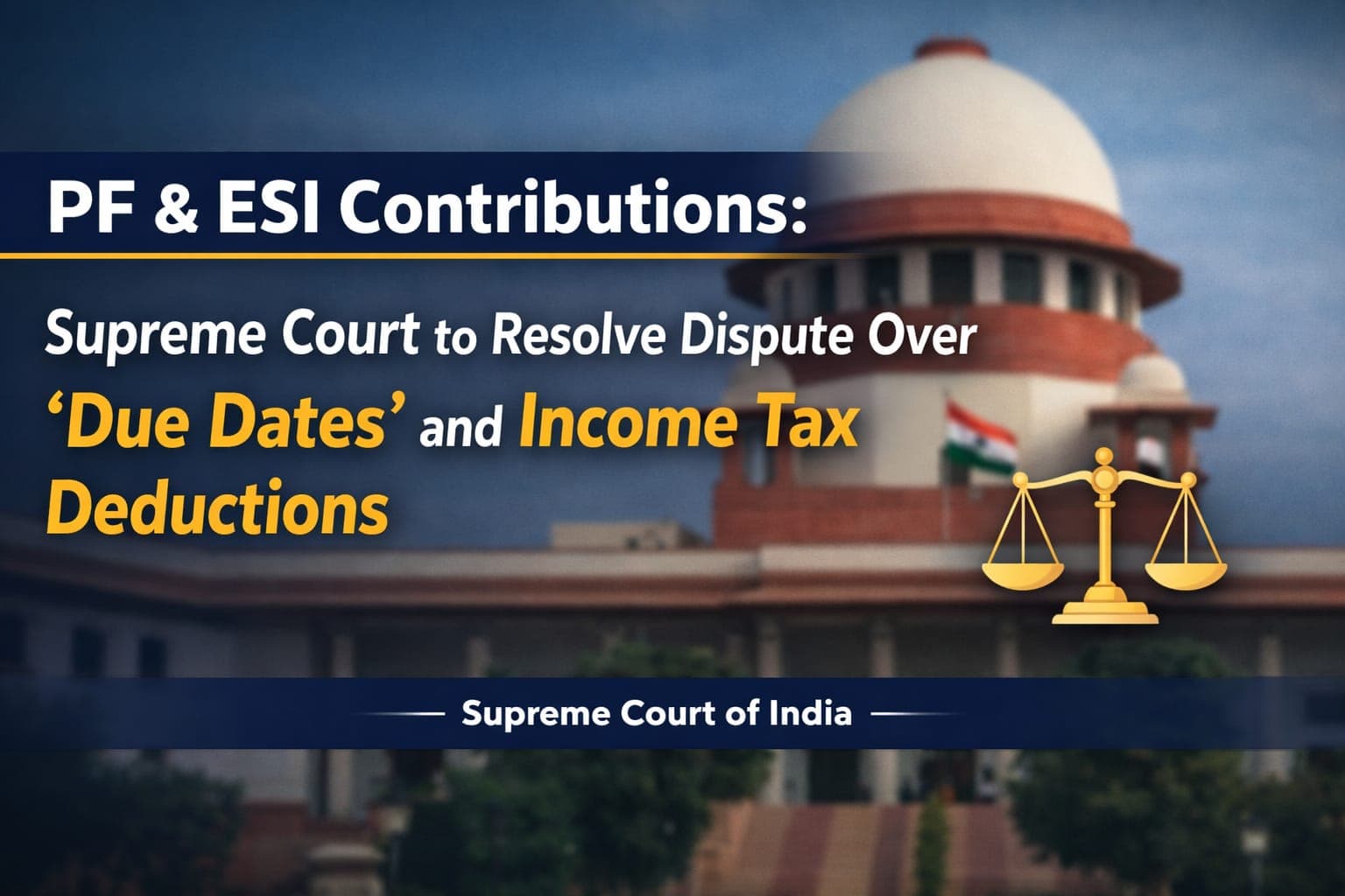PF & ESI Contributions: Supreme Court to Resolve Dispute Over ‘Due Dates’ and Income Tax Deductions
