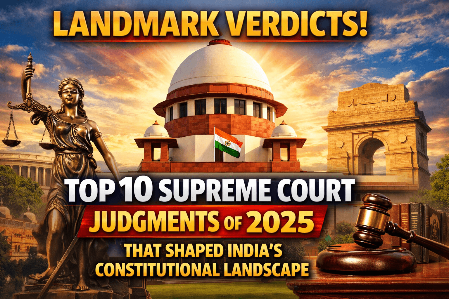 Landmark Verdicts: Top 10 Supreme Court Judgments of 2025 That Shaped India’s Constitutional Landscape