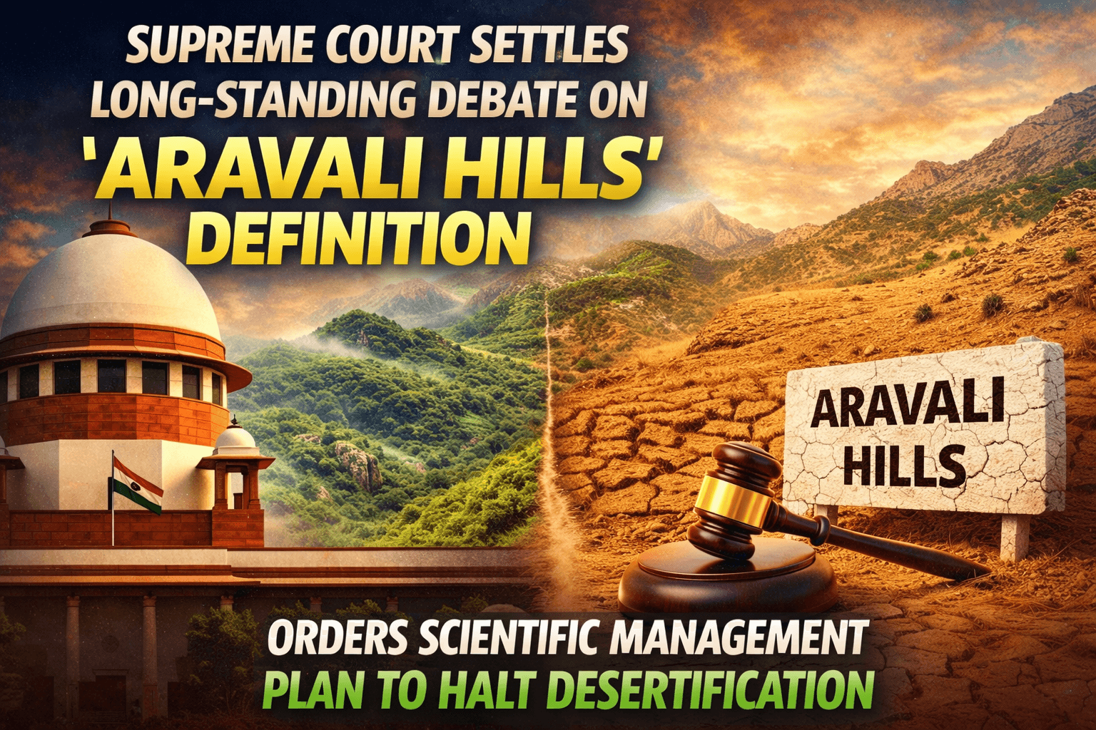 Supreme Court Settles Long-Standing Debate on 'Aravali Hills' Definition; Orders Scientific Management Plan to Halt Desertification