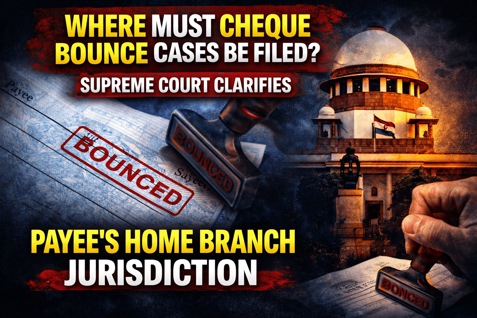 Where Must Cheque Bounce Cases Be Filed? Supreme Court Clarifies: Jurisdiction Lies Only at Payee’s Home Branch