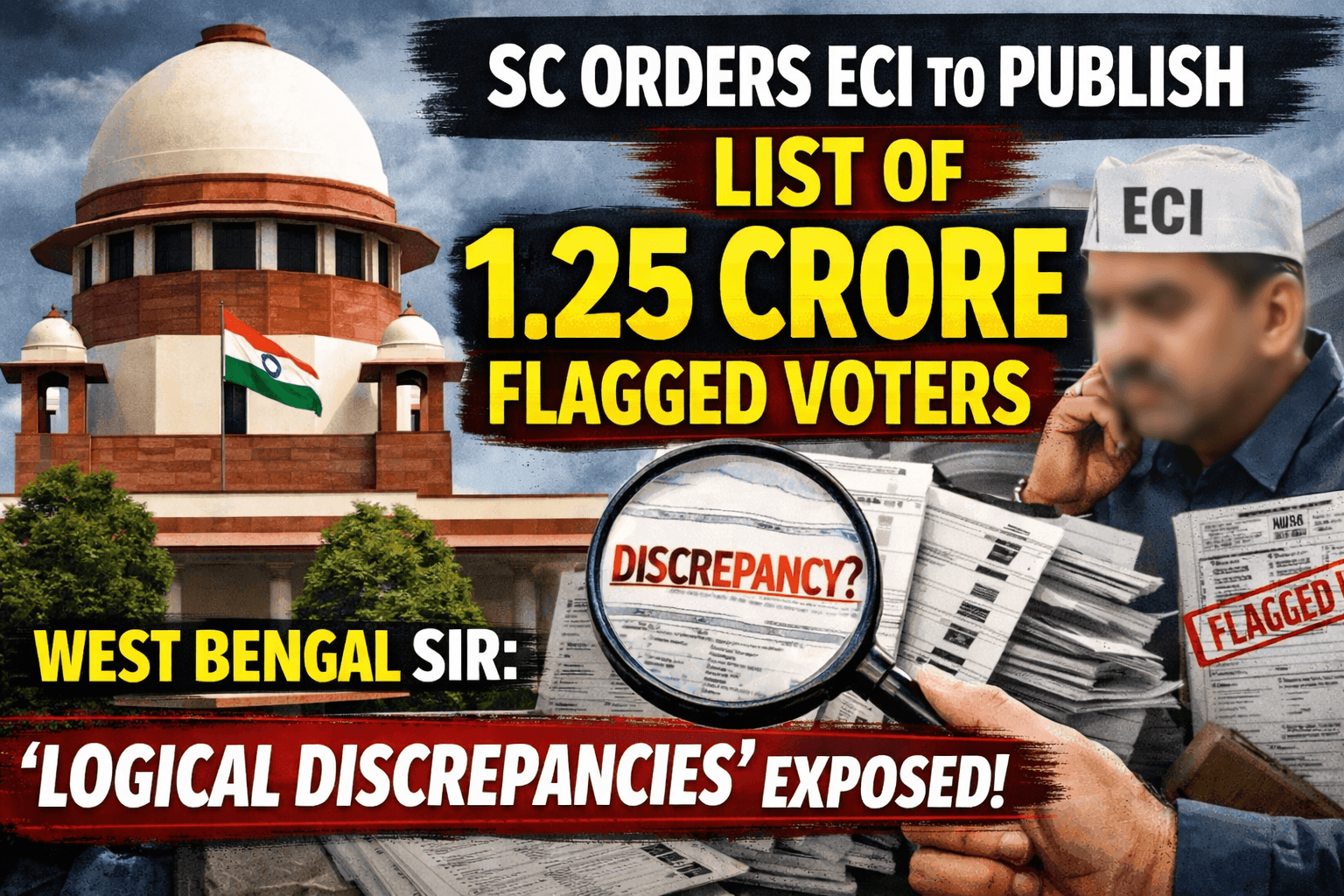 West Bengal SIR: Supreme Court Orders ECI to Publish List of 1.25 Crore Voters Flagged for ‘Logical Discrepancies’