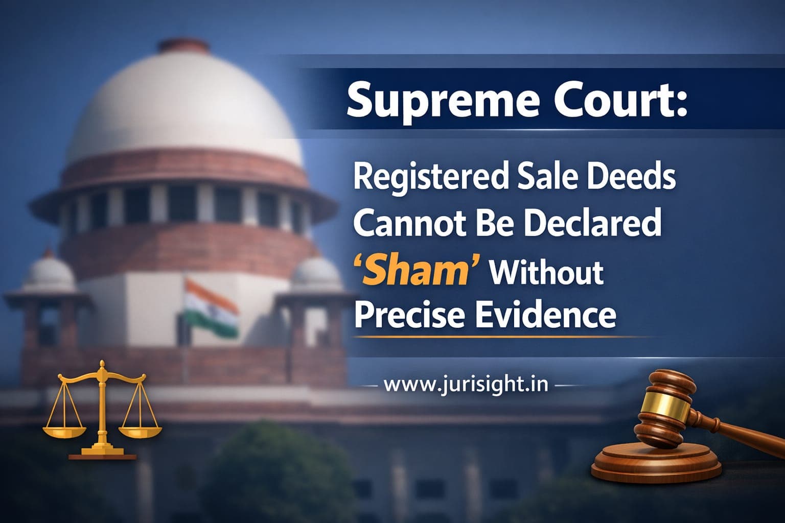 Supreme Court: Registered Sale Deeds Cannot Be Declared 'Sham' Without Precise Evidence
