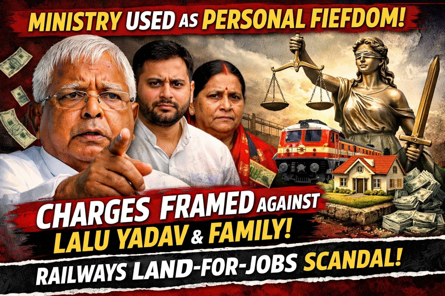 "Ministry Used as Personal Fiefdom": Delhi Court Frames Charges Against Lalu Yadav, Family in Railways Land-for-Jobs Case